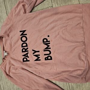 Pink Maternity Sweatshirt Motherhood Pardon My Bump Large